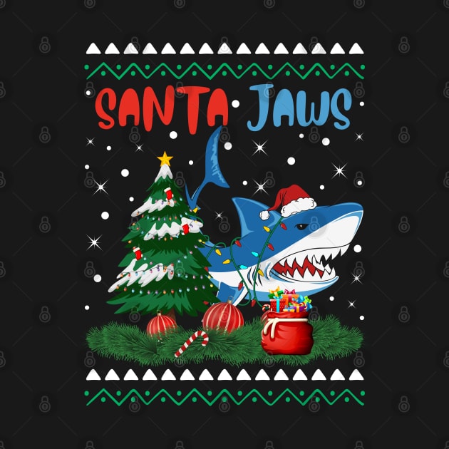 Santa Jaws Christmas Shark Tree Kids Boys Girls by nvqdesigns