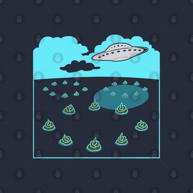 Funny Alien Ufo Flying Saucer Crop Circles Poop by BoggsNicolas