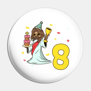 I am 8 with Jesus - kids birthday 8 years old Pin