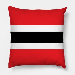 Trinidad and Tobago Color Block - Red White and Black Pillow