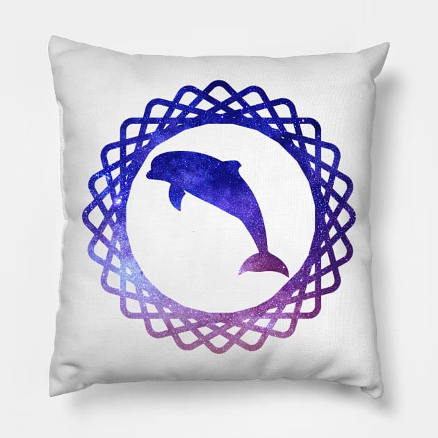 Galaxy dolphin Pillow by BleachFan3