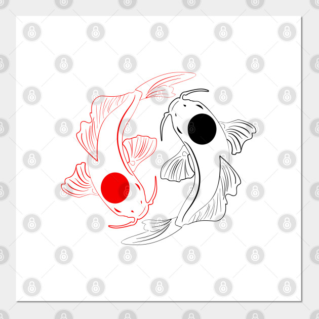 Koi Fish Yin Yang Yin Yang Symbol Posters And Art Prints