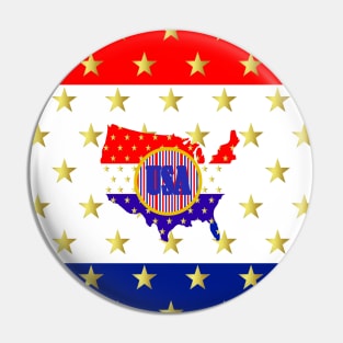 AMERICAN Stars And Stripes For The Fourth Of July Pin