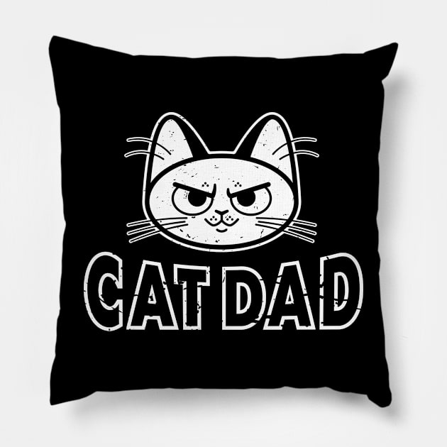 Cat Dad Pillow by Kitty Cotton