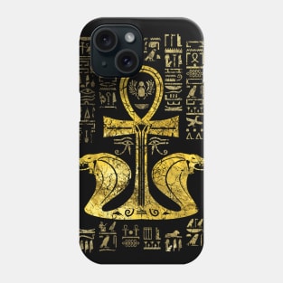 Egyptian cross ankh with Uraeus the Cobra Phone Case