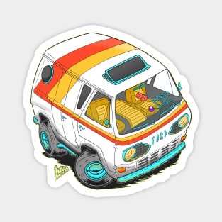 Vintage Customized Transparent Van without Background Magnet