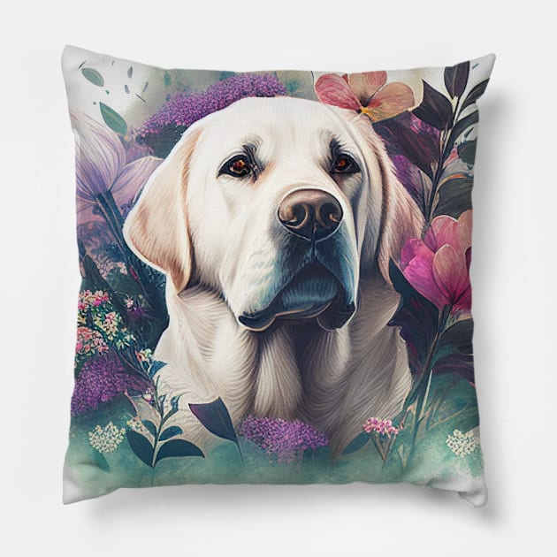 White Lab Pillow by Mixtgifts