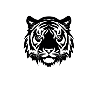 Majestic tiger in black and white vector T-Shirt