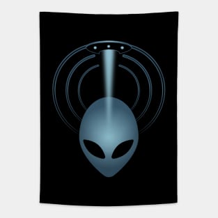 UFO Alien Head - Grey 11 Tapestry