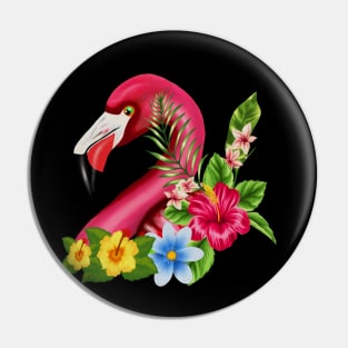 Flamingo Floral Tropical Design Pin