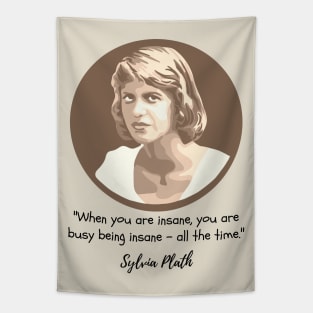 Sylvia Plath Portrait and Quote Tapestry