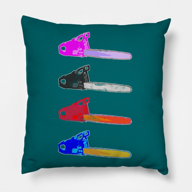 Chainsaws Four Pillow by MotoGirl