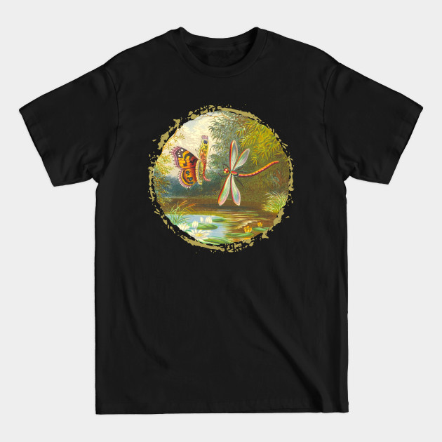 Disover Fairy Mary's Dream: Dragonfly and Butterfly - Natures Artwork - T-Shirt