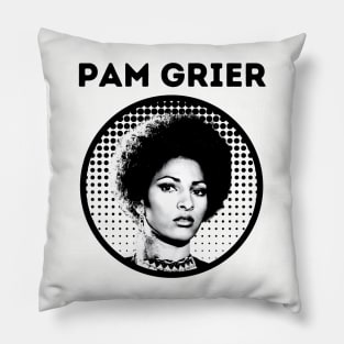 pam grier || light black Pillow