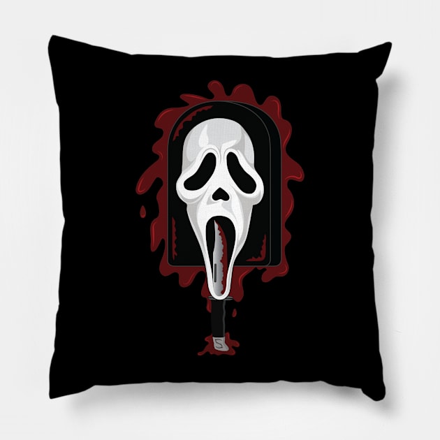 Horror Pop Ghostface Front Print Pillow by Severed Supply