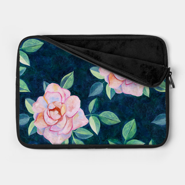 Simple Pink Rose Oil Painting Pattern Rose Laptop Case Teepublic