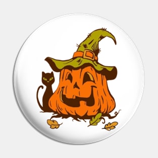 Halloween scary evil pumpkin funny pumpkin head Pin