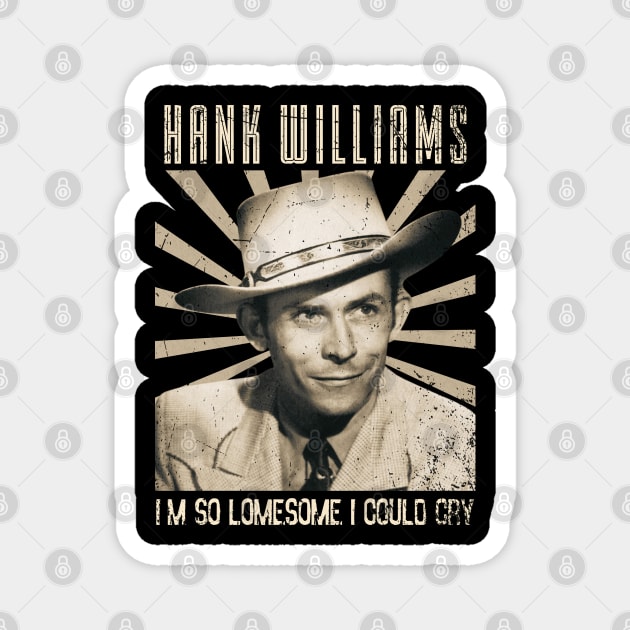 Hank Williams Original Aesthetic Tribute 〶 Magnet by Terahertz'Cloth