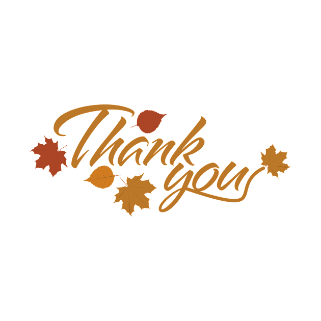 Thank You with Fall Leaves by sigdesign