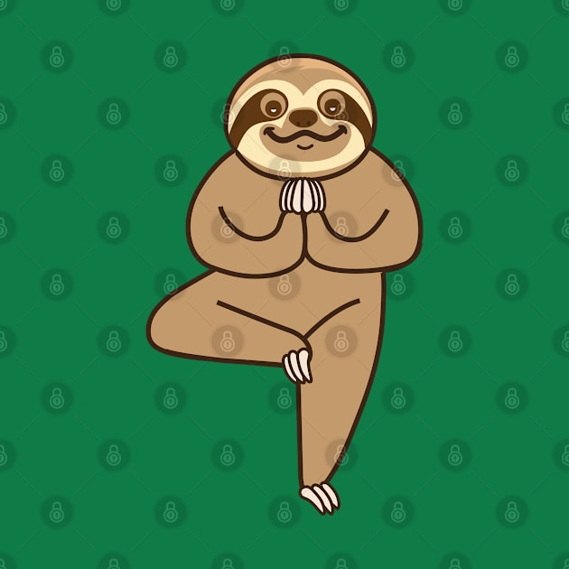 Cute Sloth Yoga Tree by Plushism