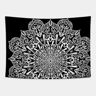 Cactus Mandala White Version Tapestry