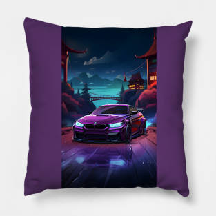 BMW M3 Neon City Pillow