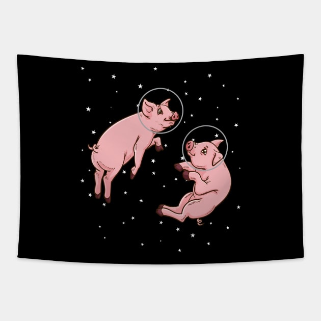 Pig Gifts For Pig Lovers Farmer Pigs Women Swine Astronaut Pig Tapestry by PomegranatePower