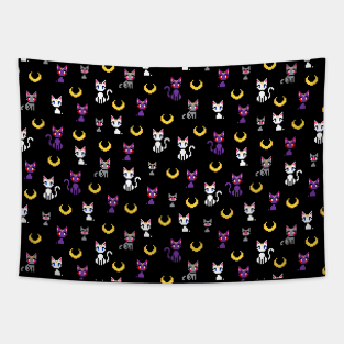 Sailor Moon Cats - Black Tapestry