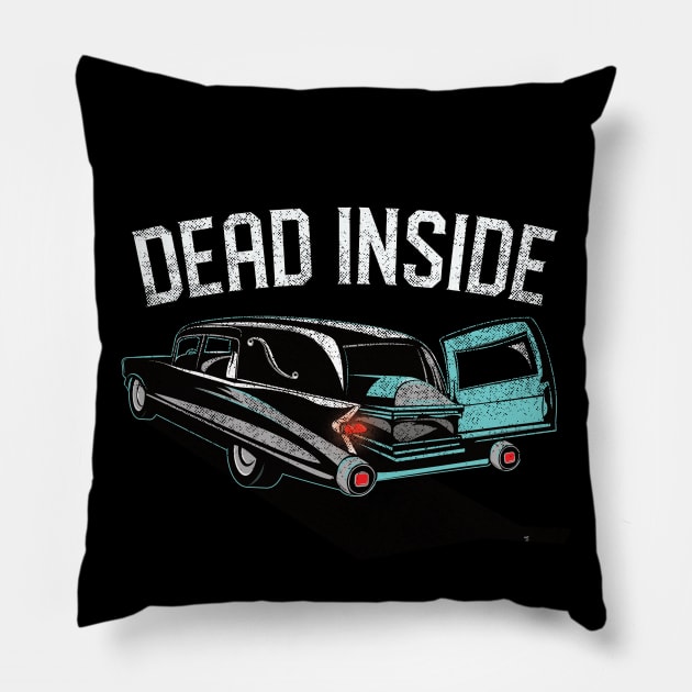 Dead Inside Casket in a Hearse Pillow by artswitches