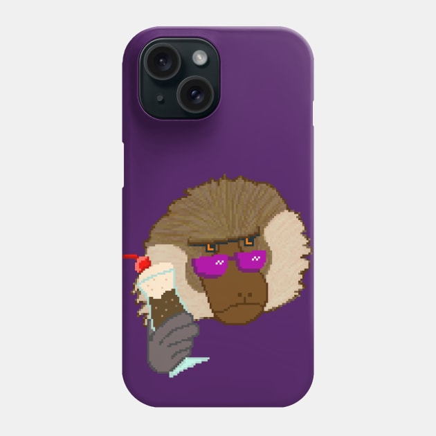 Cool baboon with icecream float Phone Case by TheAlbinoSnowman