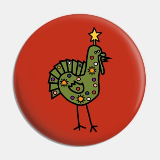Funny Christmas Tree Thanksgiving Turkey Pin