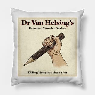 Dr Van Helsing’s Wooden Stakes Vintage advertisement Pillow