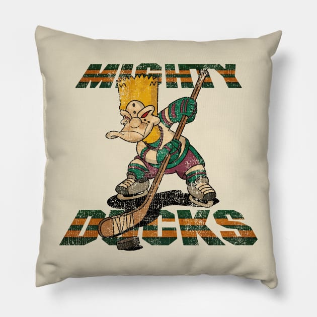 RETRO MIGHTY DUCKS FIGHT Pillow by wesgemblung