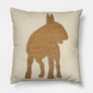 English Bull Terrier Stitched Silhouette Pillow