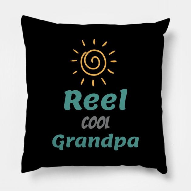 reel cool grandpa Pillow by Nonlani