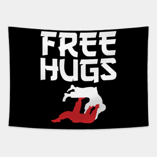 Funny Free Hugs BJJ Jiu-Jitsu Takedown Jiu Jitsu Tapestry