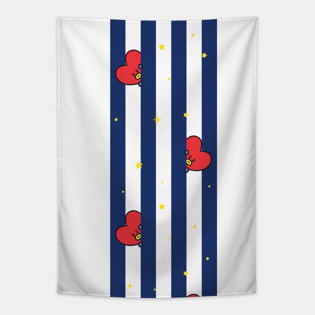 BT21 Tata Striped Pajamas Pattern Bt21 Bts Tapestry TeePublic