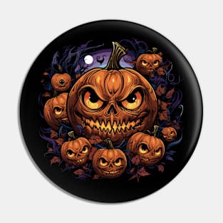 Halloween Pumpkin, Spooky Pumpkin Face Pin
