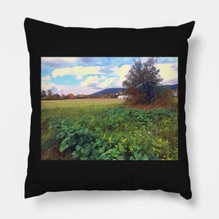 Verdant field at dusk Pillow