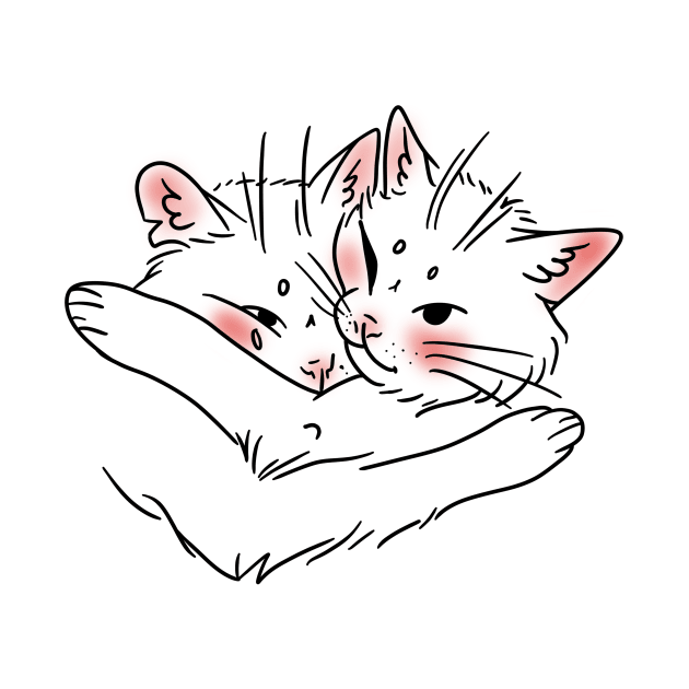 cats cuddled together by saraholiveira06