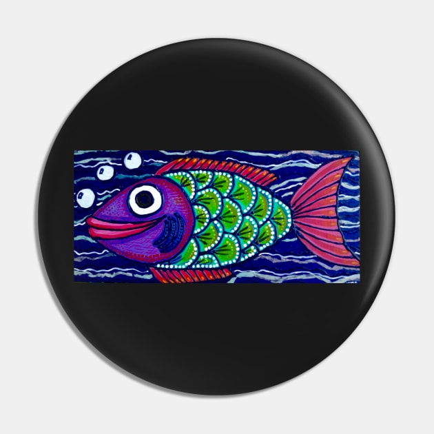 Bright Blue Fish Pin by GemmasGems