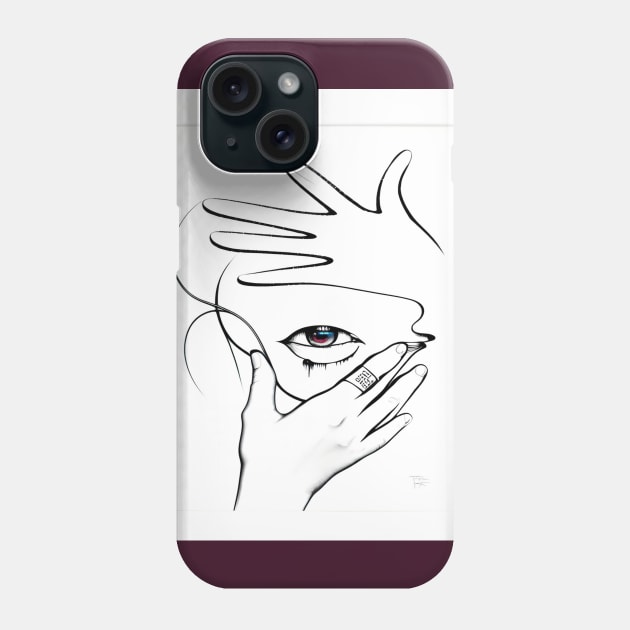 Minimalist Expression: Abstracted Female Visage drawing female face Abstract line art Case Phone Case by Mirak-store 