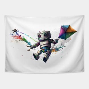 Robot Fling Kite Tapestry