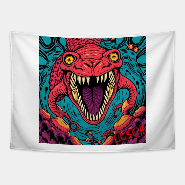 LUSCA – FULL COLOUR – FETERS AND LIMERS – CARIBBEAN FOLKLORE EVENT DJ GEAR Tapestry by FETERS AND LIMERS