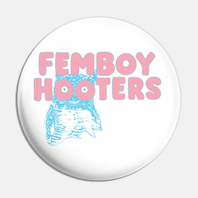 Femboy Hooters Retro Gay Funny Pin by WearingPride