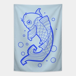 blue koi fish Tapestry