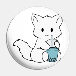 Bubble Tea White Fox Pin