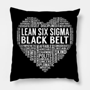 Lean Six Sigma Black Belt Heart Pillow