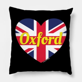 Oxford England UK British Flag Heart Pillow