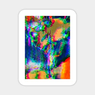 Rainbow Glitch Abstract v3 Magnet